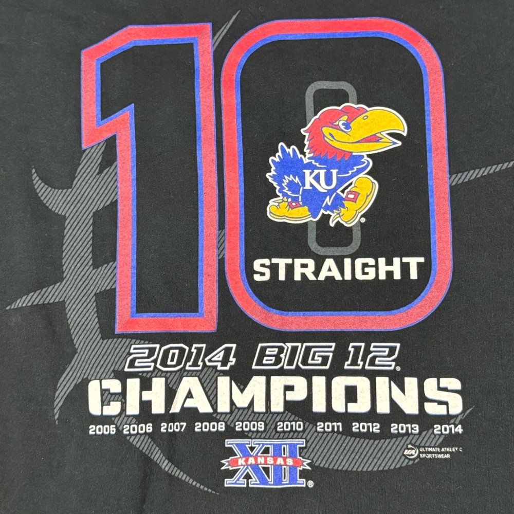 NCAA;Kansas Jayhawks Big 12 Champions 2014 T-Shirt size- 2XL - Picture 2 of 5